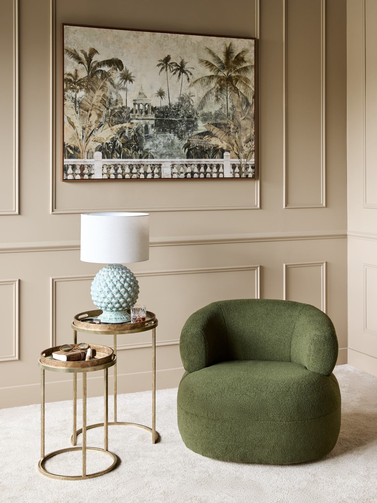 Verona Glazed Ceramic Table Lamp with Shade
